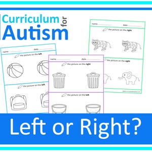 Links of rechts Woordenschatkleur in werkbladen Autisme Speciaal onderwijs