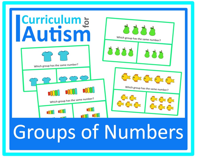 Comparing Groups of Numbers Picture Clip Cards Autism Special Education ...