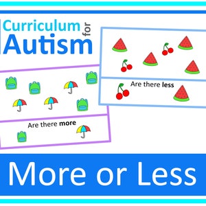 Meer of minder groepen getallen vergelijken Clipkaarten Autisme Speciaal onderwijs Wiskunde