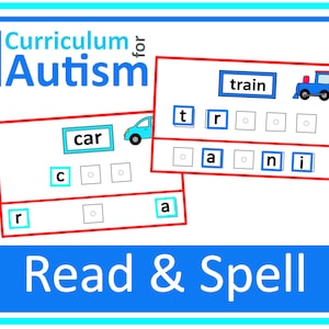 Lees Spell Zicht Woorden Transport Thema Matten Bestandsmappen Autisme Speciaal Onderwijs