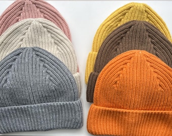 Gorro de punto unisex, gorro de invierno acanalado elástico