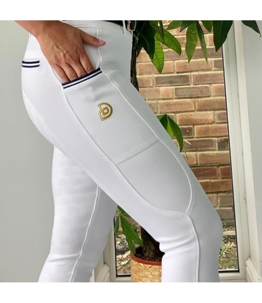 White Horse Riding Competition Leggings With Full Silicon Seat Etsy