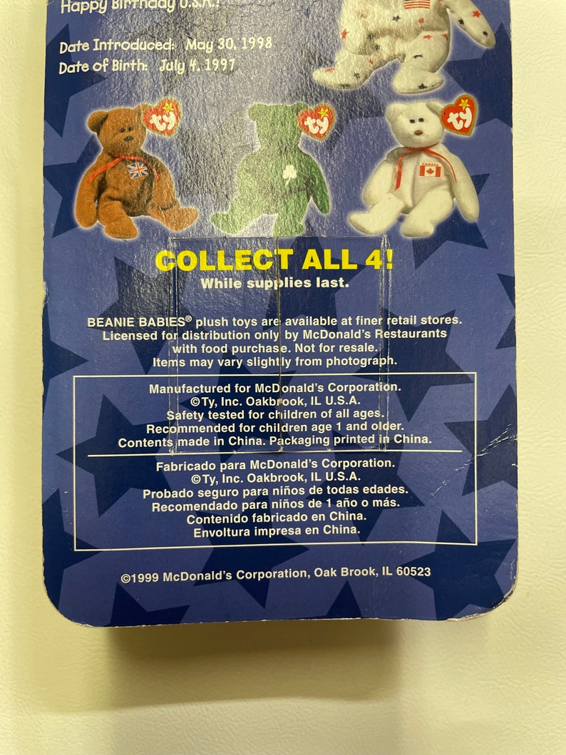Authentic glory Ty 1997 Beanie Baby, Tag Errors RARE. Etsy