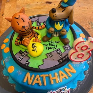 DOGMAN Inspired Cake Topper Petey Fondant Handmade Kids Birthday Cake