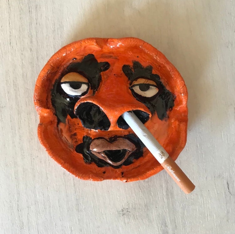 Handmade Clay Ashtray Face With Large Nostrils Etsy