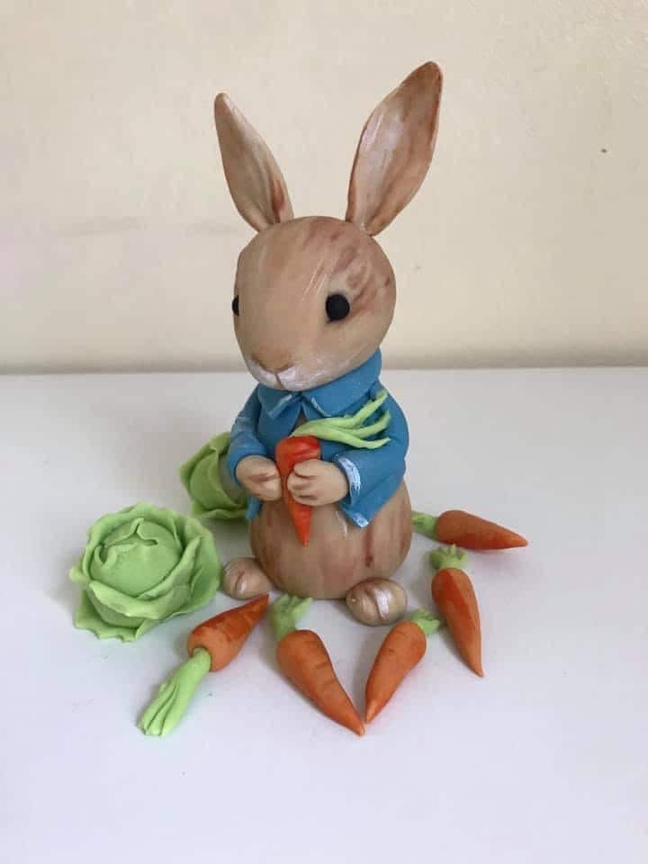 Peter Rabbit Cake Topper, Vegetables Edible Set, Fondant .birthday Cake ...