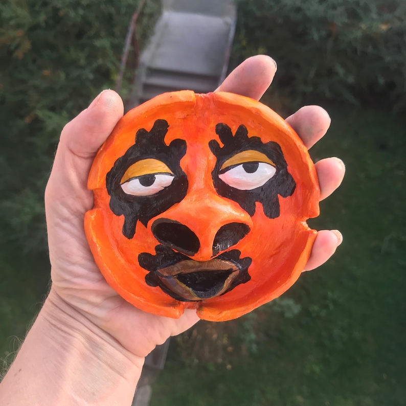 Handmade Clay Ashtray Face With Large Nostrils Etsy