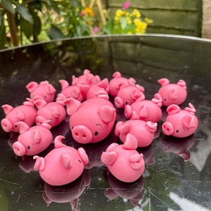 Handgemachte Schwein Cake Topper-Fondant Baby Ferkel oder Schweinefamilie mit Mama Schwein