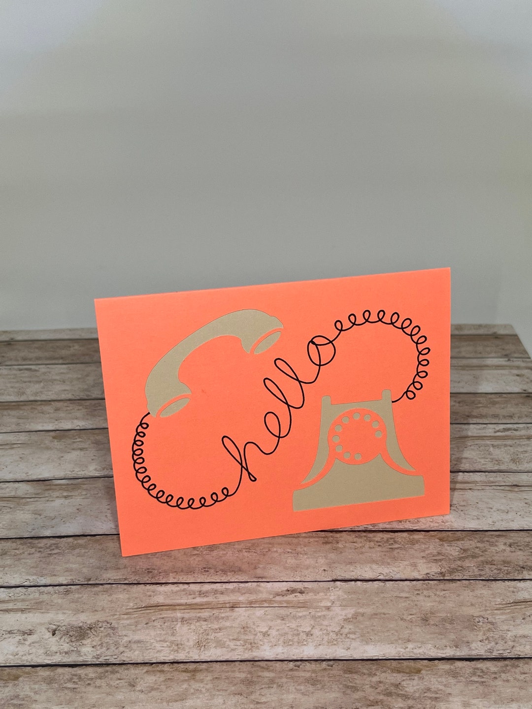 Handmade Hello Card: Retro Telephone Design (4.25x5.5in) - Etsy