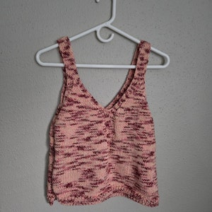 Pink Handknit Tank Top / Pink Tank Top / Handknit Tank Top / Handknit Top / Summer Top / Handknit Summer Top / Pink Summer Top