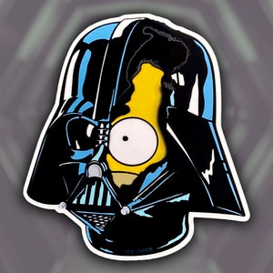 Darth Vader / Homer Simpson - Star Wars Vinyl Sticker, Anakin Skywalker, Empire Strikes Back, 90's Cartoon, The Simpsons, Gift