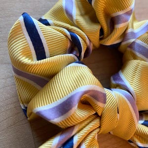 Upcycled Necktie Scrunchie, One-of-a-Kind | Scrunchie With Removable Scarf Bow | Fabric Hair Tie | Wrist Accessory