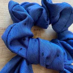 Upcycled Necktie Scrunchie, One-of-a-Kind | Scrunchie With Removable Scarf Bow | Fabric Hair Tie | Wrist Accessory