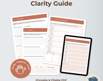 Sistema de planificación de vida / Planificador PDF rellenable / Organizador de hábitos para el establecimiento de metas / Guía de crecimiento y claridad / Cuaderno de trabajo imprimible