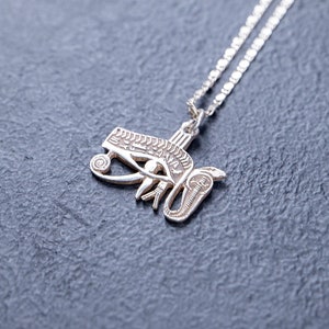 Stunning Silver Eye of Horus Necklace – Eye of Horus Pendant, Ancient Egyptian Jewelry, Eye of Horus Charm Necklace, Unique Gift SS01
