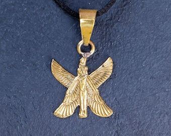 Stunning Golden Goddess Necklace – Goddess Copper Pendant, Ancient Egyptian Jewelry, Pharoah Charm Necklace, Unique Gift NC03