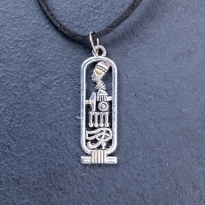 Stunning Ancient Cartouche Necklace with Hieroglyphics, Ancient Egyptian Jewelry, Eye of Horus Charm Necklace, Unique Gift ES09