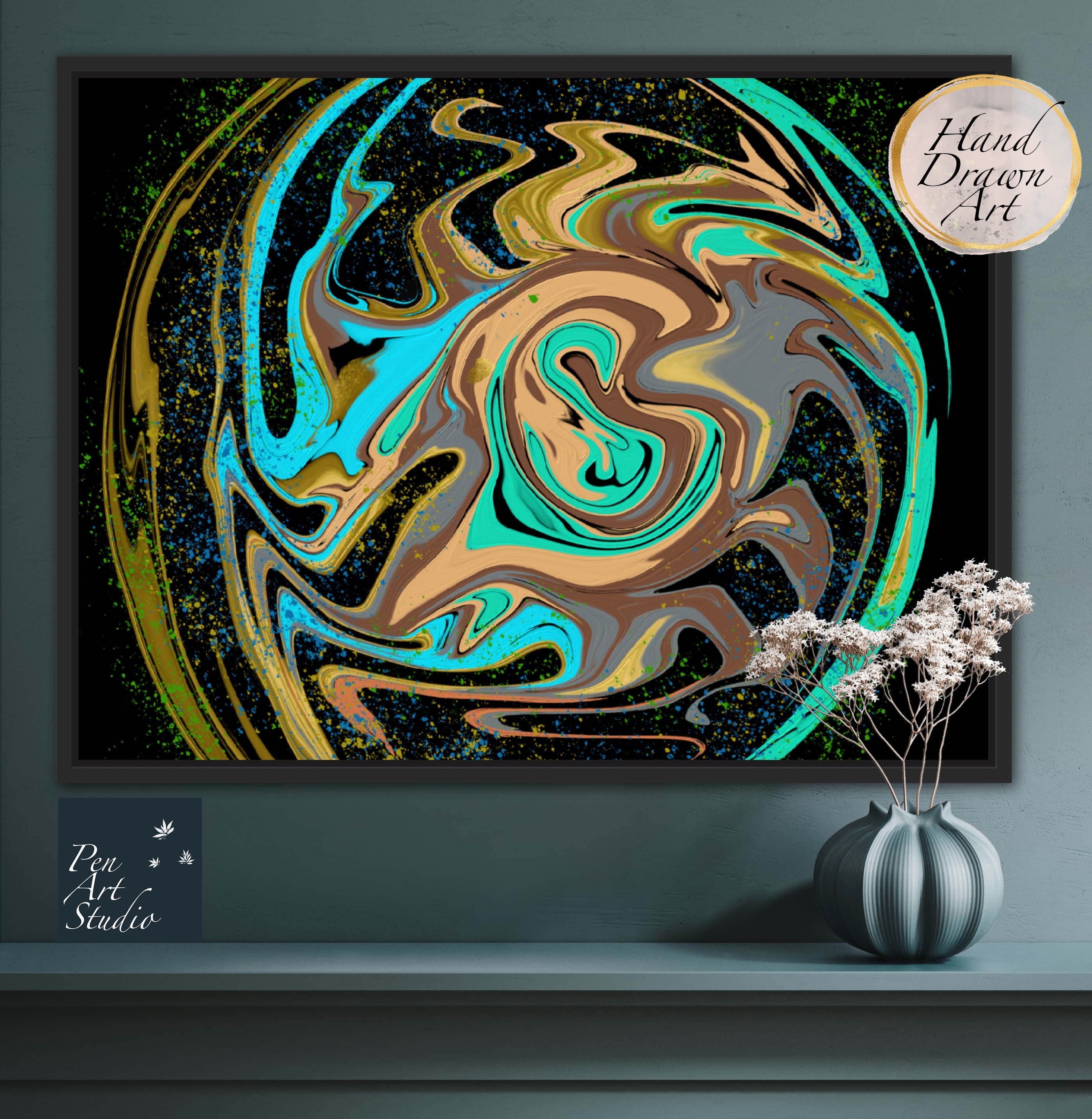 Unique Celestial Extra Large Wall Art Decor, Printable Exploding Star ...