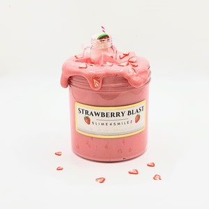 FREE SHIPPING / 6oz Strawberry Blast Slime / Glossy Slime
