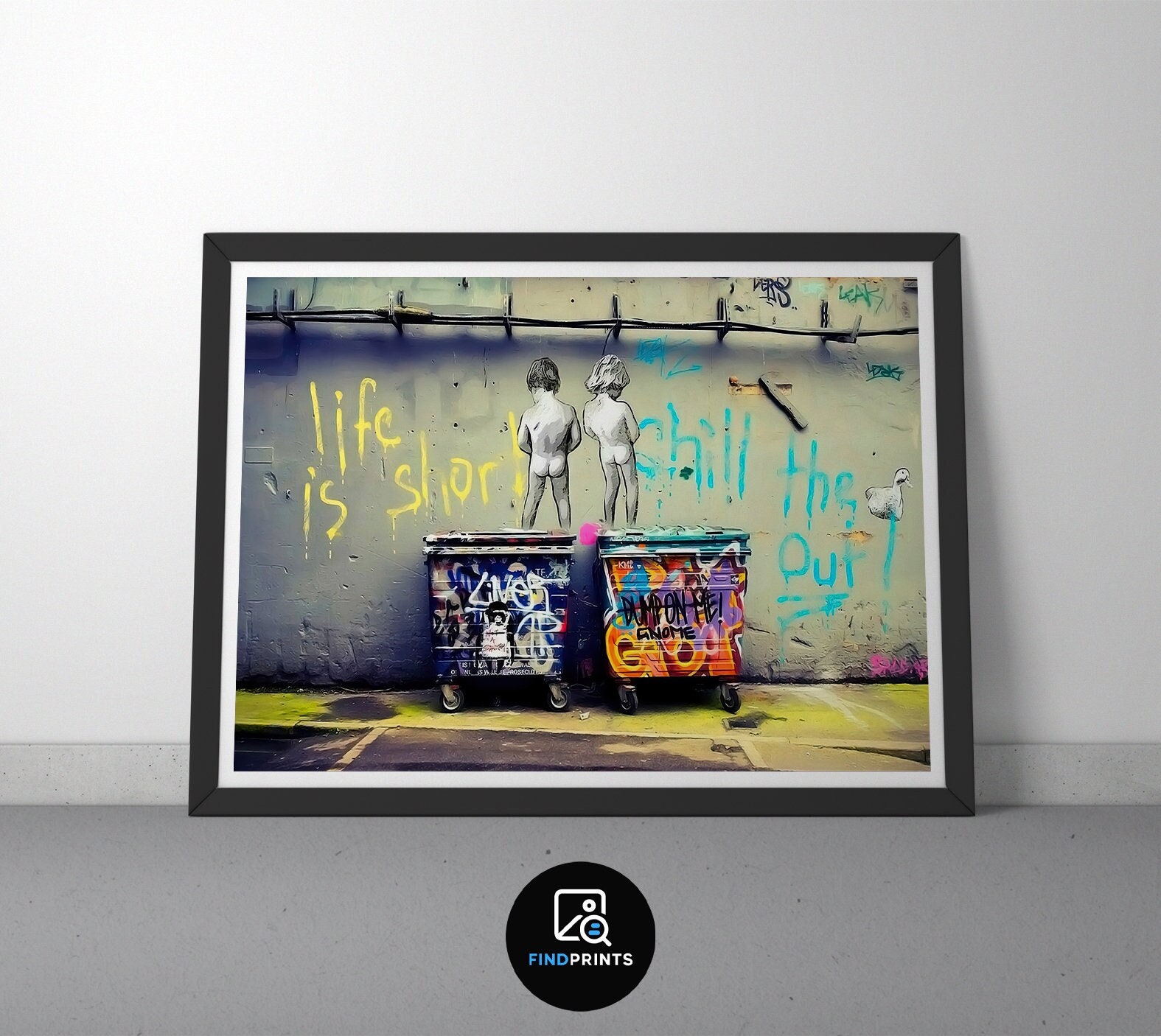 Banksy Printable Wall Art Life is Short Chill the Duck Out Poster Banksy Printable Wall Art Life is Short Chill the Duck Out Poster