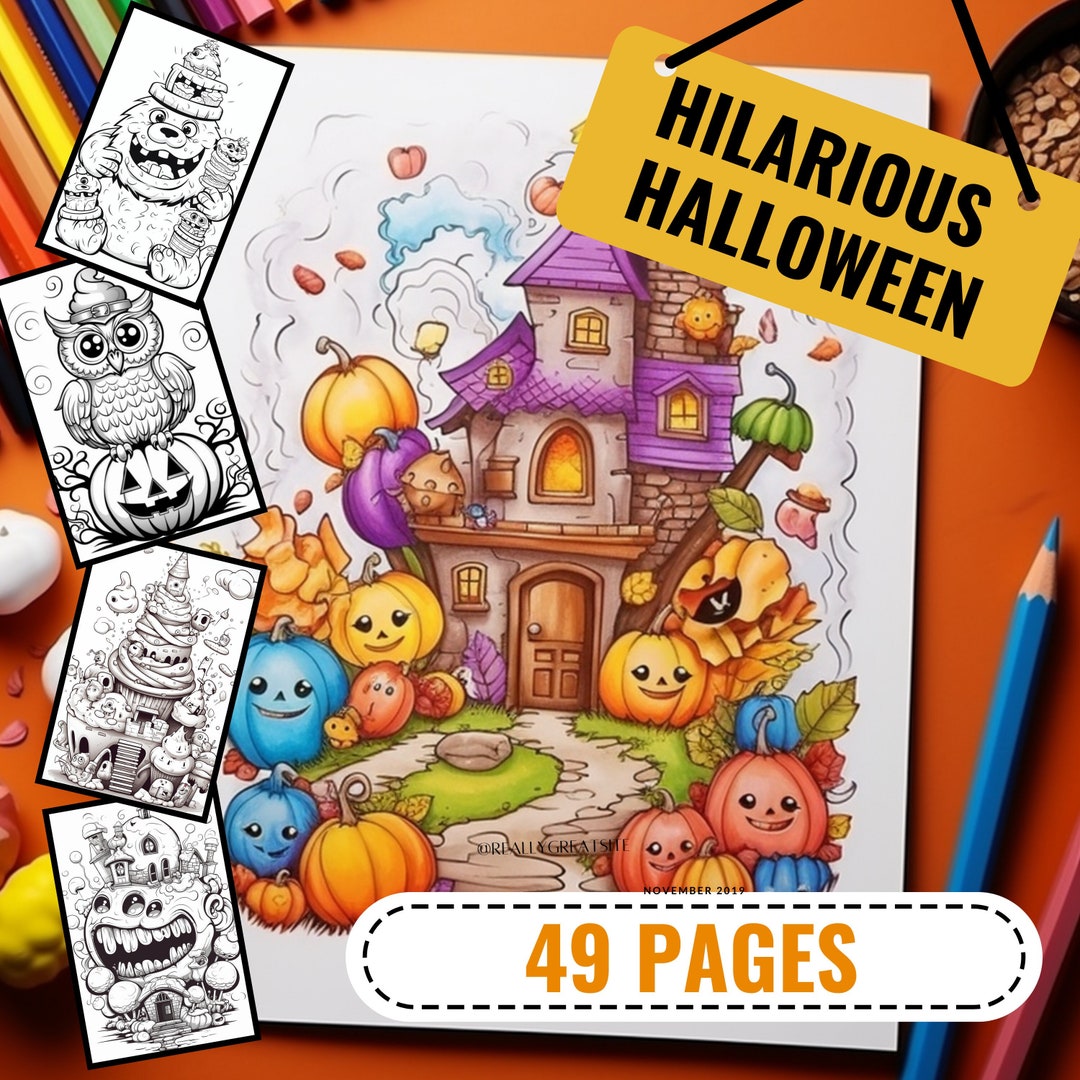 Halloween Coloring Book Halloween Coloring Pages Printable - Etsy