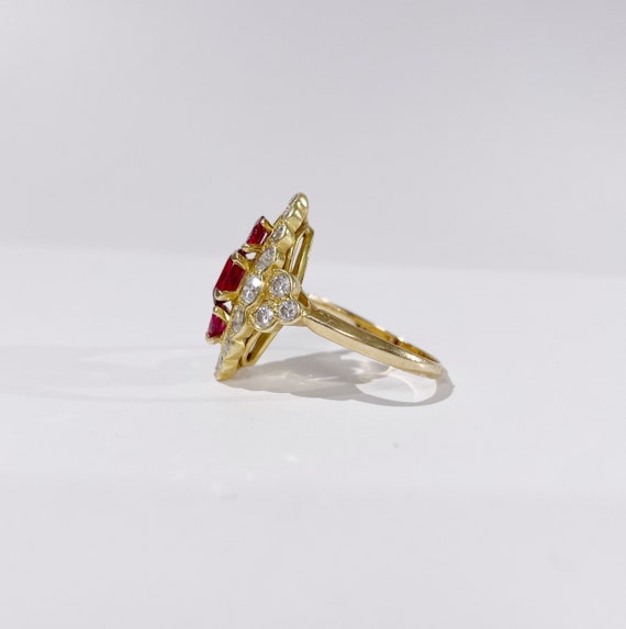 Bague rubis et diamant marquise or, bague diamant… - image 4