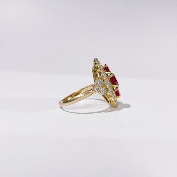 Bague rubis et diamant marquise or, bague diamant… - image 5