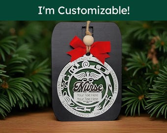 Personalized Nurse Christmas Ornament: Laser-Cut Medical Gift