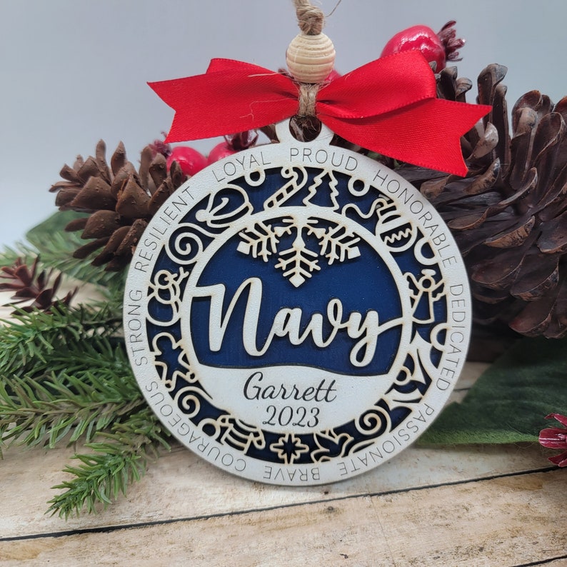 Personalized Navy Christmas Ornament Military Christmas Ornaments First