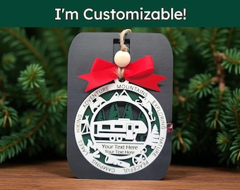 Personalized 5th Wheel Camper Christmas Ornament - 9 Styles to Choose From