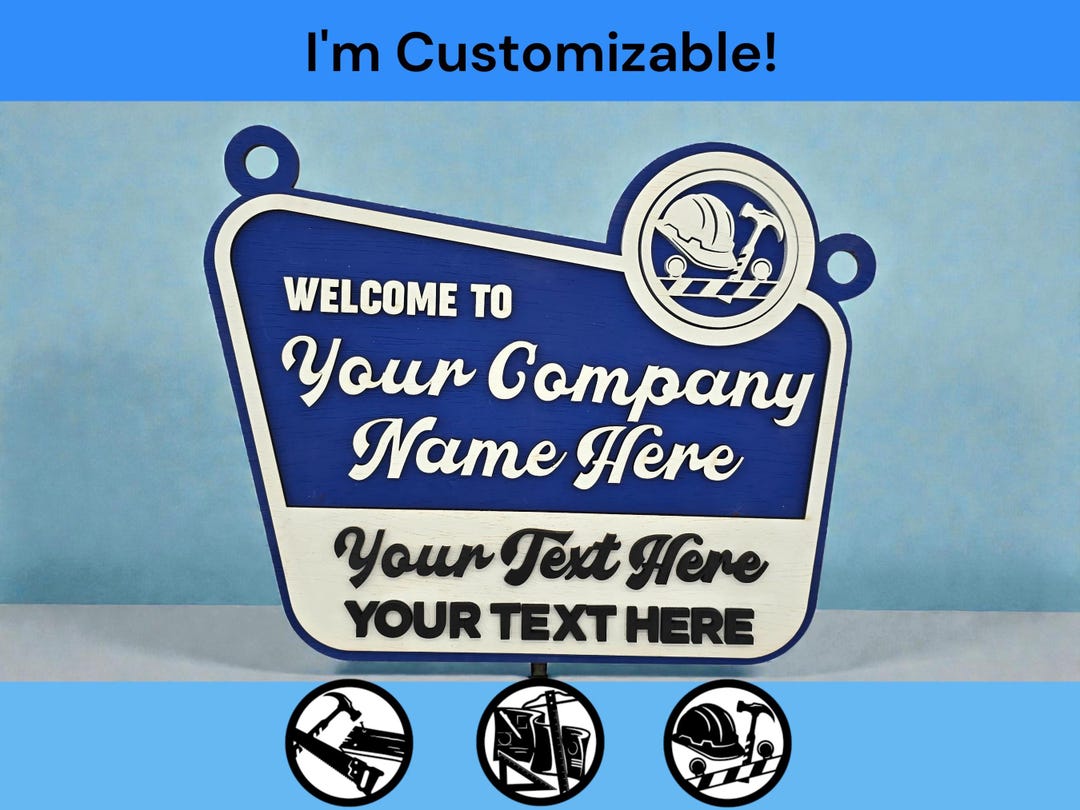 Custom Wood Construction Sign: Mid-century Modern Workshop Decor - Etsy