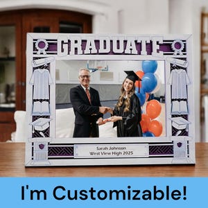 Graduation Picture Frame, High School Graduation Gift for Her, Gift for him, College Graduation, Personalized Photo Frame, Class of 2025