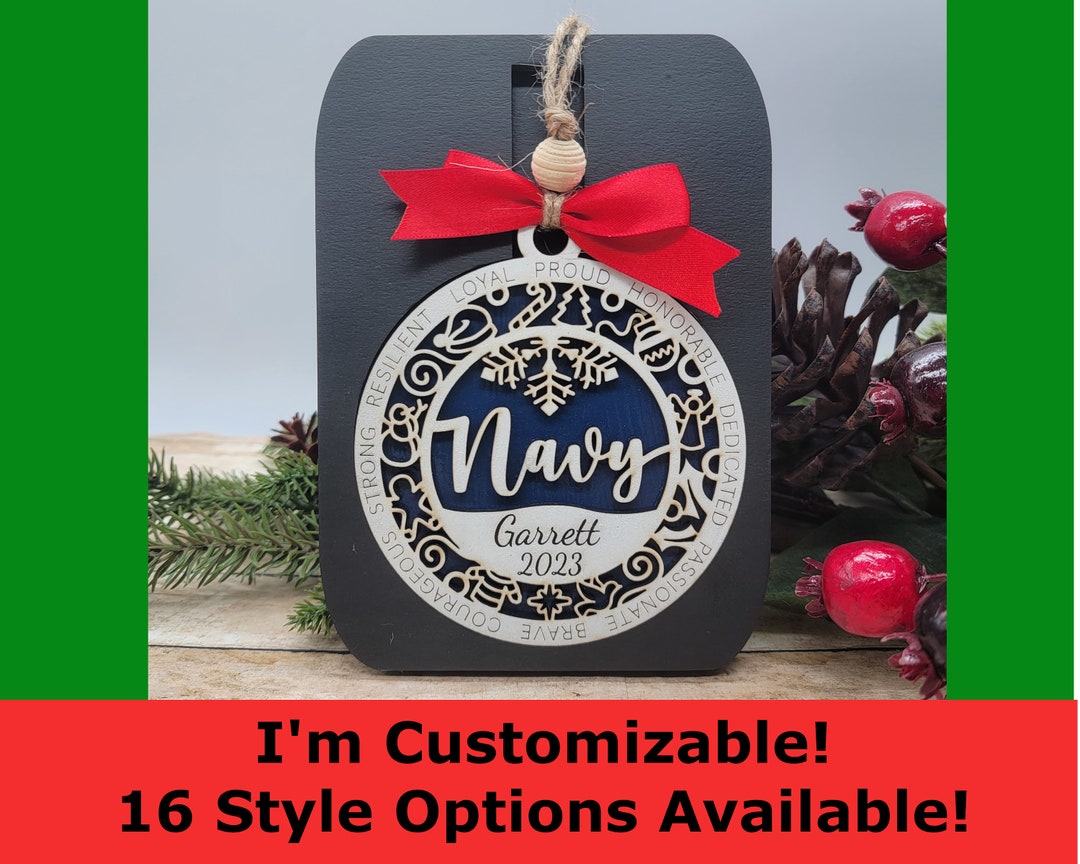 Personalized Navy Christmas Ornament Military Christmas Ornaments First