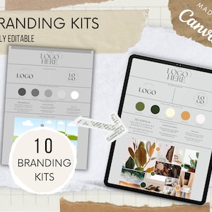 Modèle de kit de marque l Modèle de mini tableau de marque l Palette de couleurs du Mood Board | Modèle Canva | Kit de marque entièrement modifiable | Business en ligne