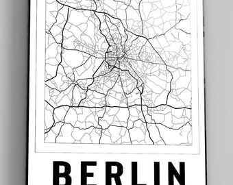 Berlin Germany City Map With Co Ordinates High Gloss Acrylic Glass Wall Art Ready To Hang