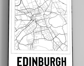 Edinburgh Scotland City Map With Co Ordinates High Gloss Acrylic Glass Wall Art Ready To Hang