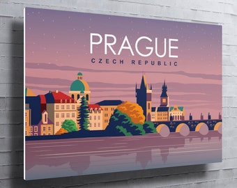 Prague Czech Republic Art Print, Modern Aluminum Wall Decor