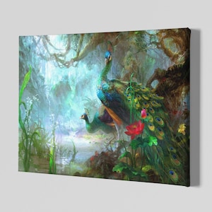 Peacocks Canvas Art Print