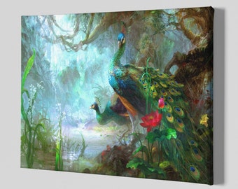 Peacocks Canvas Art Print