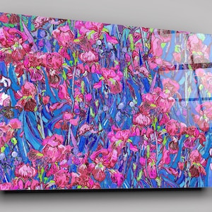 Van Gogh&#39;s Irises background High Gloss Acrylic Glass Wall Art Ready To Hang