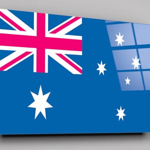 Flag Of Australia High Gloss Acrylic Glass Wall Art Ready To Hang