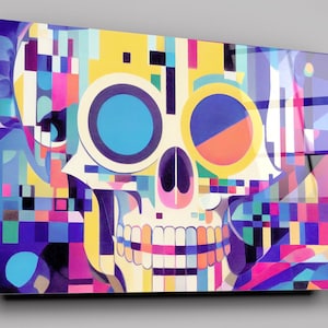 Skull And Crossbones Grunge High Gloss Acrylic Glass Wall Art Ready To Hang