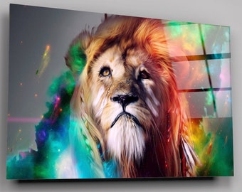 Lion Abstract High Gloss Acrylic Glass Wall Art Ready To Hang