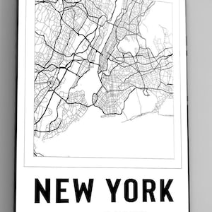 New York City USA Map With Co Ordinates High Gloss Acrylic Glass Wall Art Ready To Hang