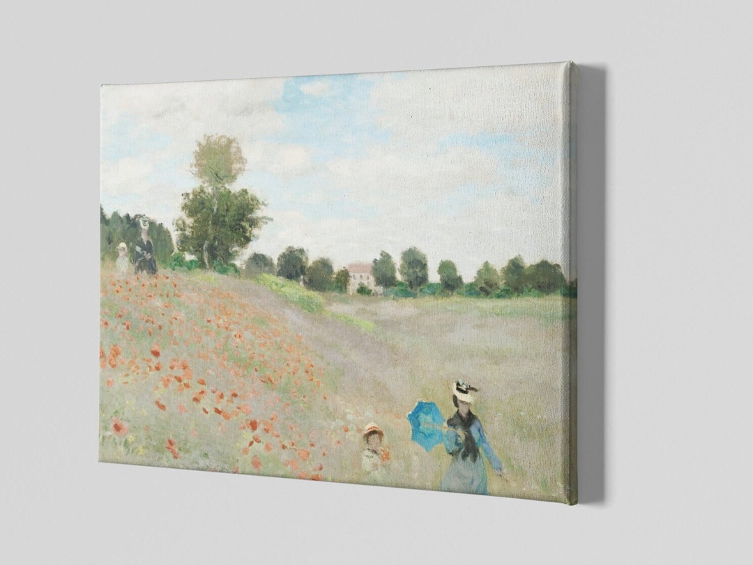 Claude Monet's the Poppy Field Near Argenteuil Canvas Art Print - Etsy