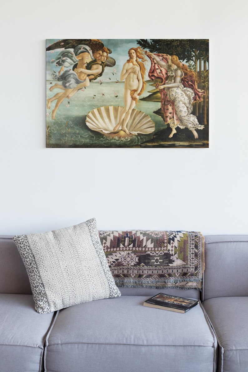 Tapisserie Murale Italienne 'Naissance De Vénus' De Botticelli - 54x36 Pouces - Coton/viscose - Neuf - Œuvre D'art