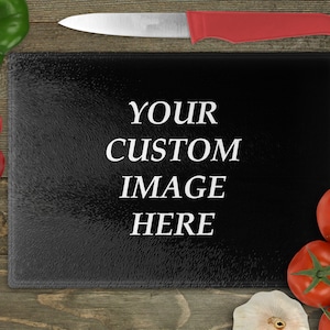 Add Your Custom Image, Personalised Rectangular Glass Cuttingboard, Aesthetic Kitchen Decor, Housewarming Gift