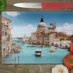 The Grand Canal Of Venice, Italy, Rectangular Glass Cuttingboard, Aesthetic Kitchen Decor