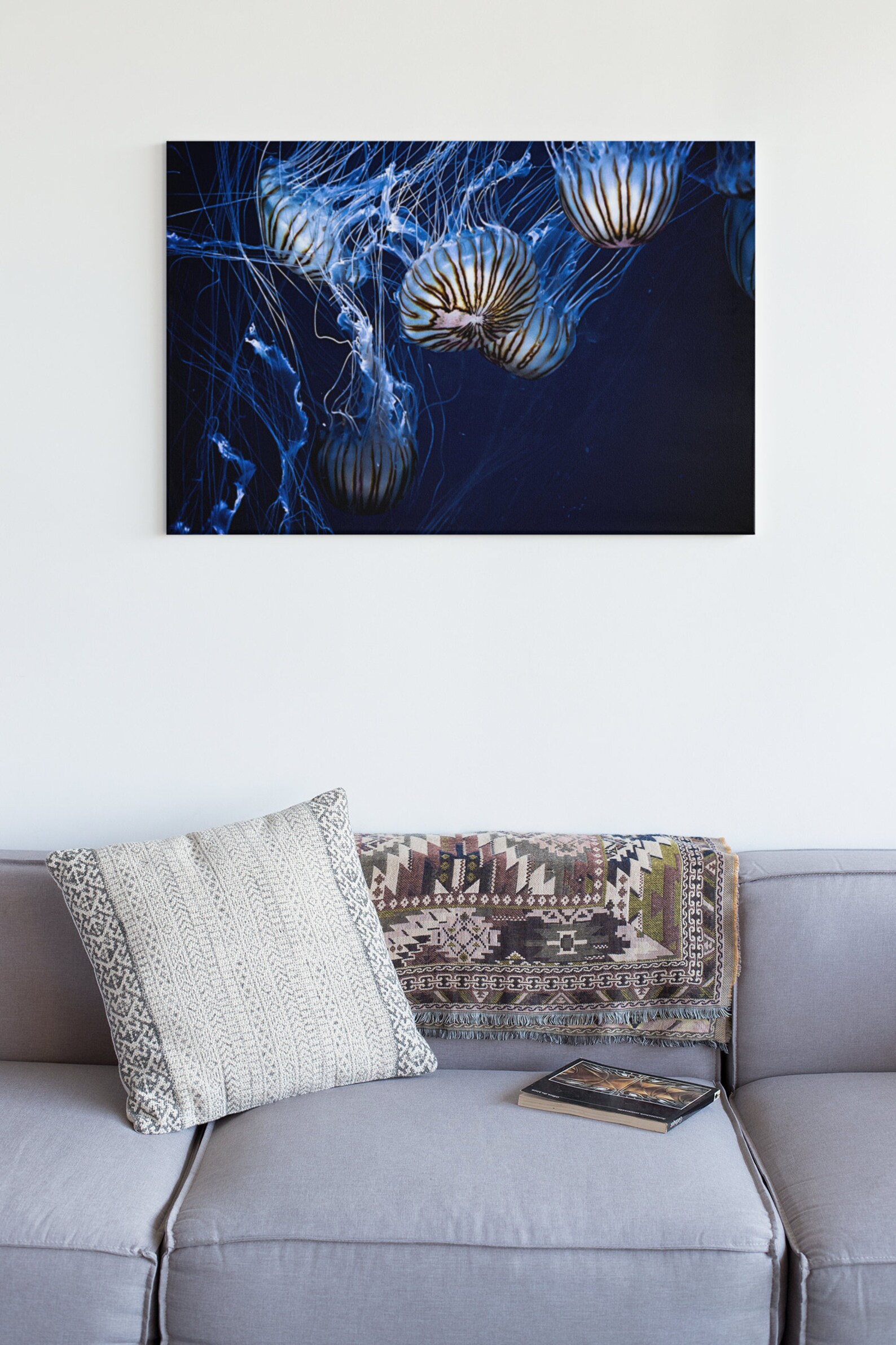 Jellyfish Aesthetic Background High Gloss Acrylic Glass Wall Art Ready