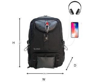 Large travel backpack Laptop bag 15.6 inch water resistant anti theft Rucksack, USB charging port shoe compartment luggage belt. 50% SALE!